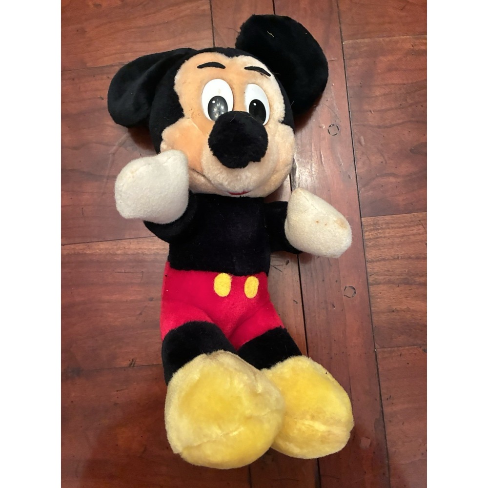 Vintage Mickey Mouse Plush Walt Disney World Disneyland 12" Retro 80s Theme Park